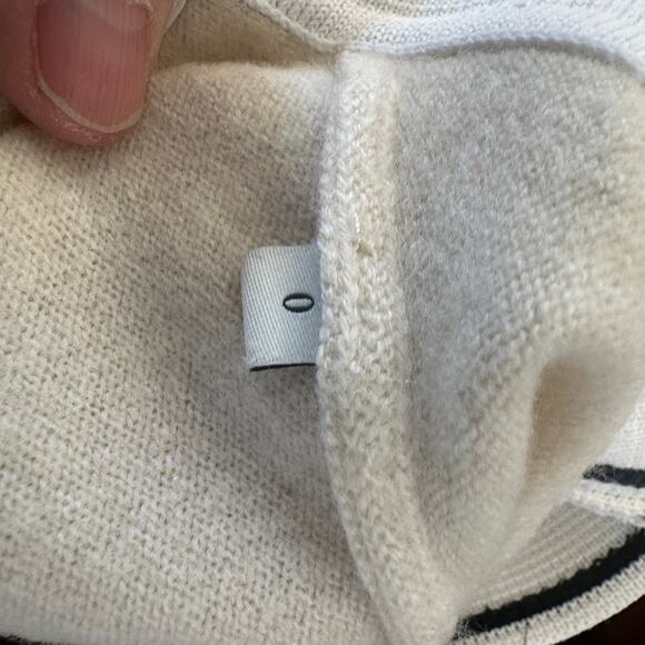 Sandro Cream Polo Sweater Top Size 0 Cashmere Oversized Preppy Designer $338 - Picture 10 of 12